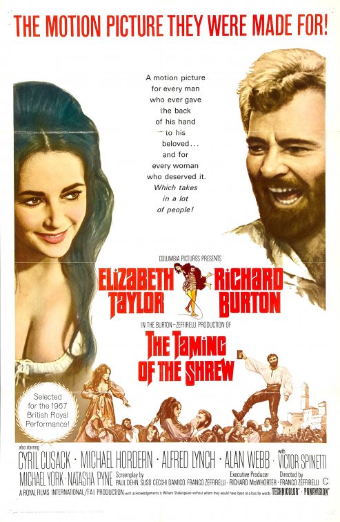 1000 piece jigsaw puzzle for the movie poster: The Taming of the Shrew (1967)