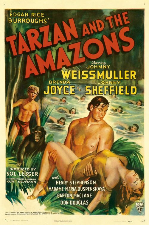 the movie poster: Tarzan and the Amazons (1945)