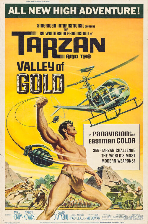 1000 piece jigsaw puzzle for the movie poster: Tarzan and the Valley of Gold (1966)