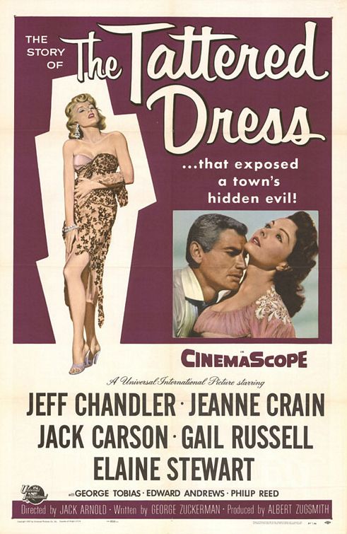 the movie poster: The Tattered Dress (1957)