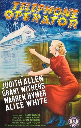 1000 piece jigsaw puzzle for the movie poster: Telephone Operator (1937)