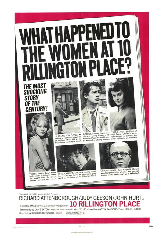 the movie poster: 10 Rillington Place (1971)