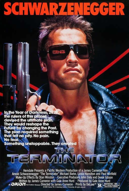 the movie poster: The Terminator (1984)