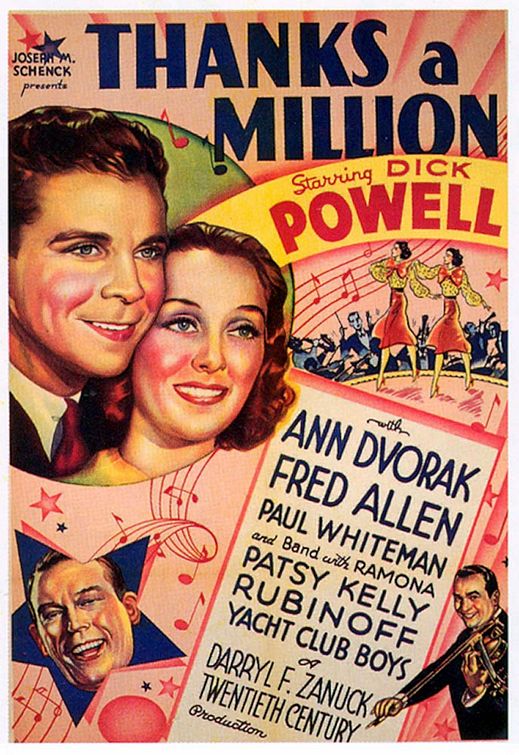 the movie poster: Thanks a Million (1935)