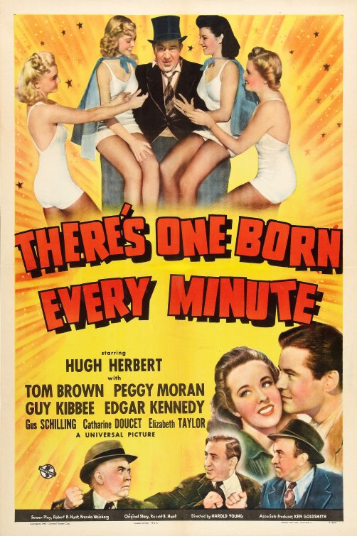 1000 piece jigsaw puzzle for the movie poster: There's One Born Every Minute (1942)