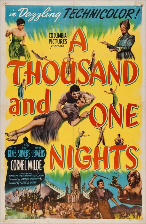 1000 piece jigsaw puzzle for the movie poster: A Thousand and One Nights (1945)