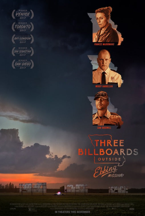 1000 piece jigsaw puzzle for the movie poster: Three Billboards Outside Ebbing, Missouri (2017) ver3