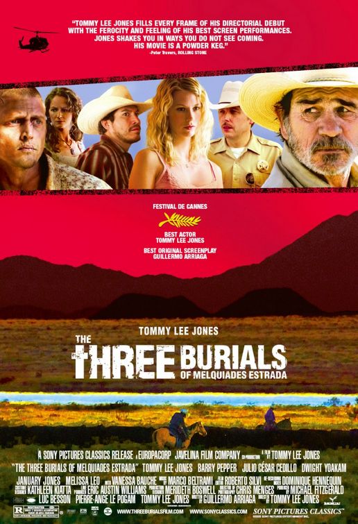 the movie poster: The Three Burials of Melquiades Estrada (2005) ver2