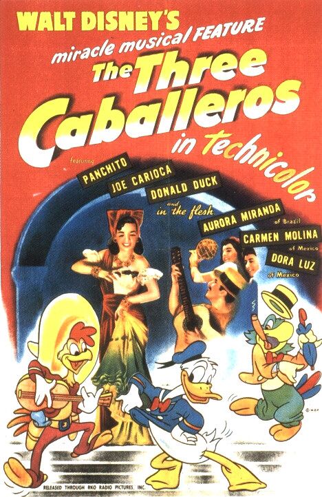 the movie poster: The Three Caballeros (1944)
