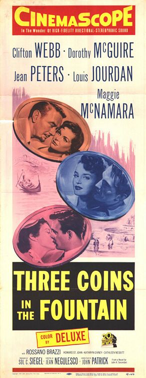 the movie poster: Three Coins in the Fountain (1954)