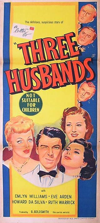1000 piece jigsaw puzzle for the movie poster: Three Husbands (1950)