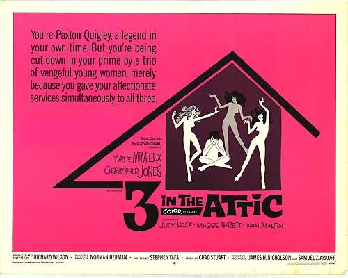 the movie poster: Three in the Attic (1968)