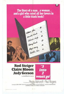 the movie poster: Three Into Two Won't Go (1969)