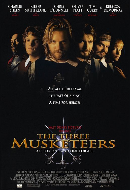 the movie poster: The Three Musketeers (1993)