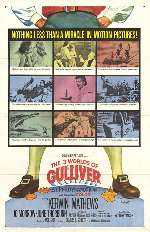 the movie poster: The 3 Worlds of Gulliver (1960)