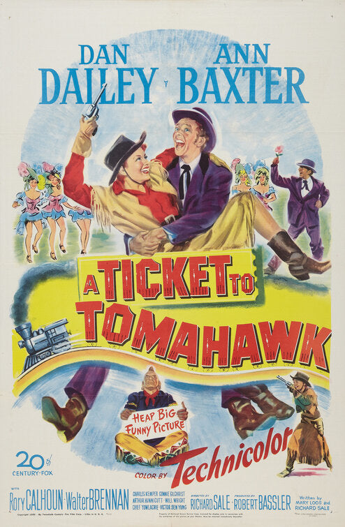 1000 piece jigsaw puzzle for the movie poster: A Ticket to Tomahawk (1950)