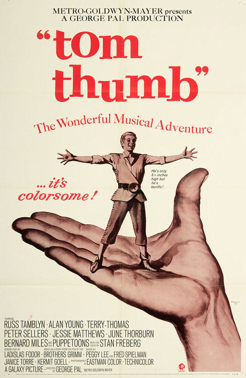 1000 piece jigsaw puzzle for the movie poster: Tom Thumb (1958)