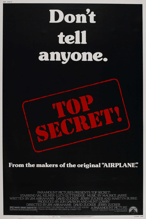 the movie poster: Top Secret! (1984) ver2