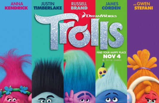 1000 piece jigsaw puzzle for the movie poster: Trolls (2016) ver7