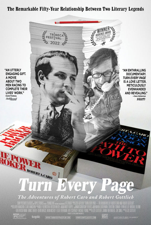 1000 piece jigsaw puzzle for the movie poster: Turn Every Page - The Adventures of Robert Caro and Robert Gottlieb (2022)