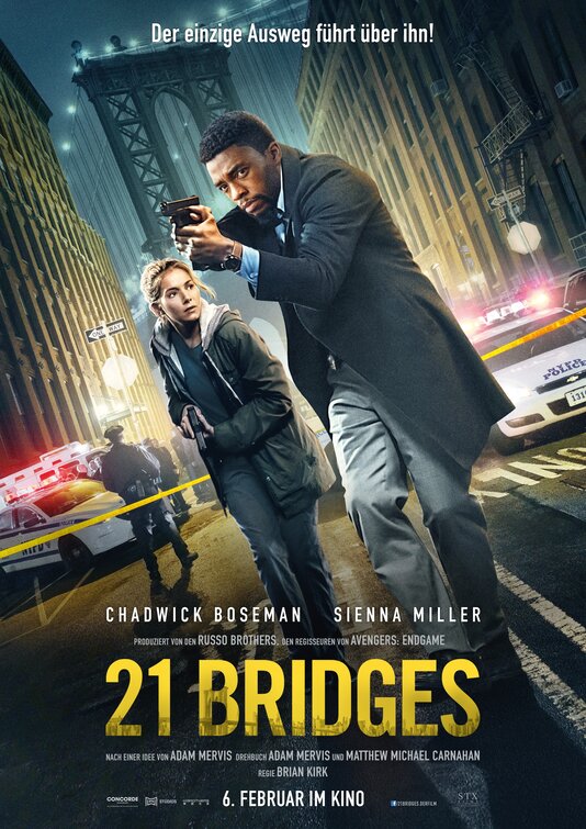 1000 piece jigsaw puzzle for the movie poster: 21 Bridges (2019) ver3