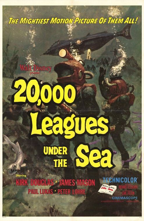 the movie poster: 20000 Leagues Under the Sea (1954) ver2