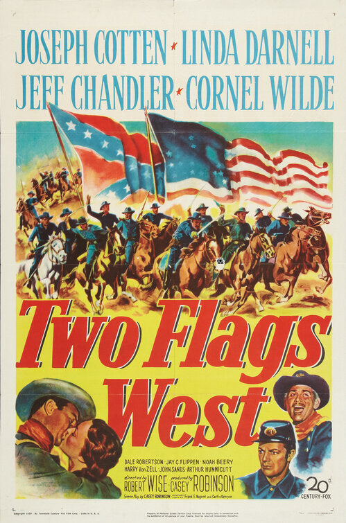 1000 piece jigsaw puzzle for the movie poster: Two Flags West (1950)