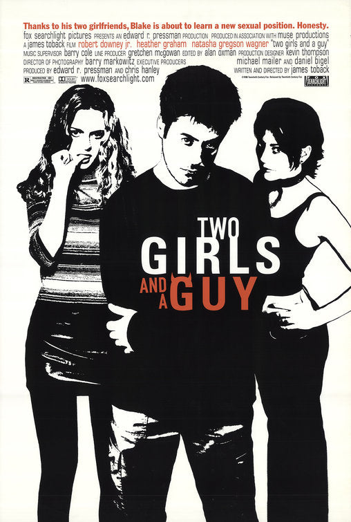 1000 piece jigsaw puzzle for the movie poster: Two Girls and a Guy (1998)