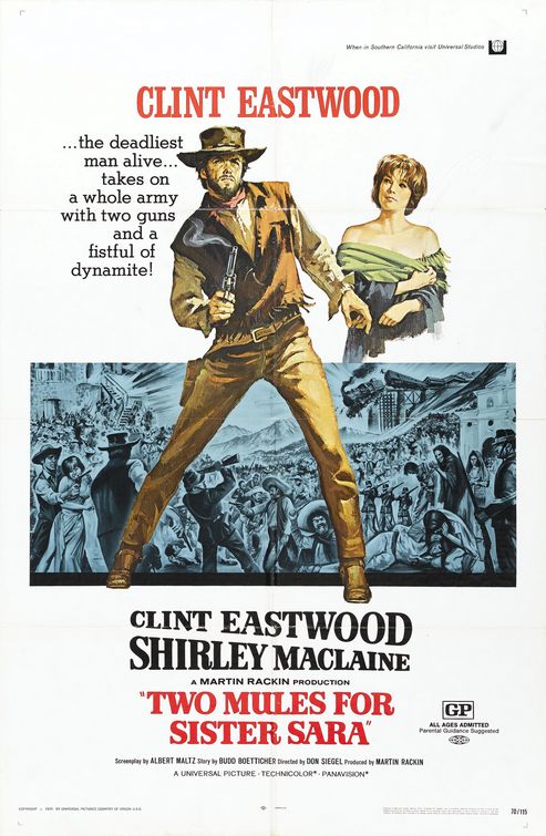 the movie poster: Two Mules for Sister Sara (1970)