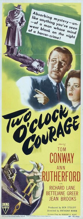 the movie poster: Two O'Clock Courage (1945)
