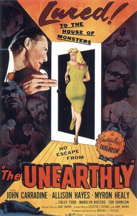 the movie poster: The Unearthly (1957)