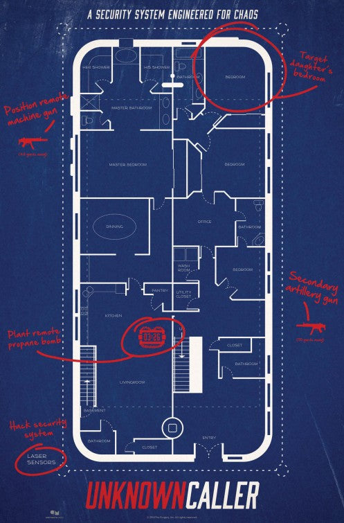 1000 piece jigsaw puzzle for the movie poster: Unknown Caller (2014)