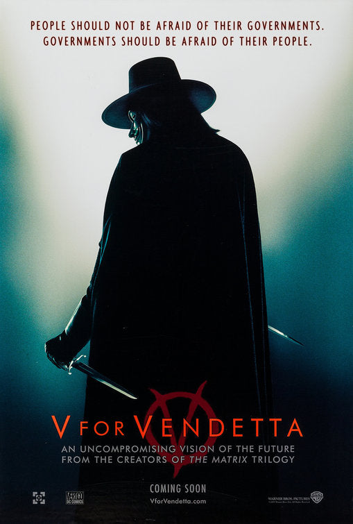 the movie poster: V for Vendetta (2006)