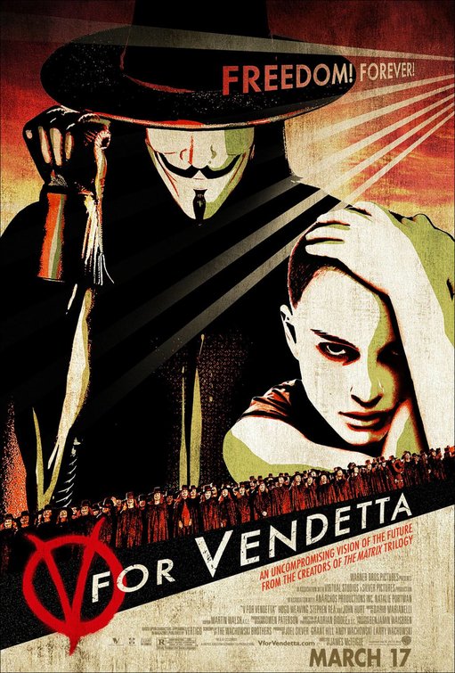 the movie poster: V for Vendetta (2006) ver3