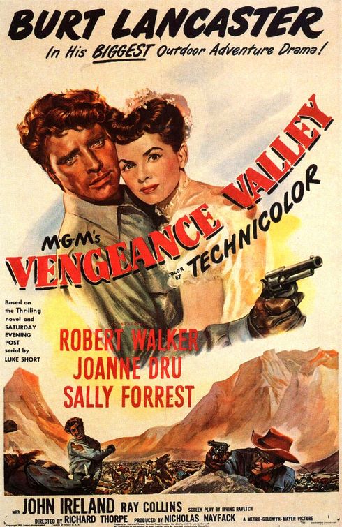 the movie poster: Vengeance Valley (1951)