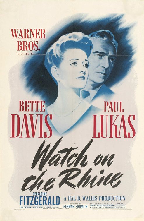 the movie poster: Watch on the Rhine (1943)