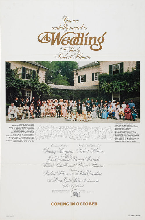 the movie poster: A Wedding (1978)