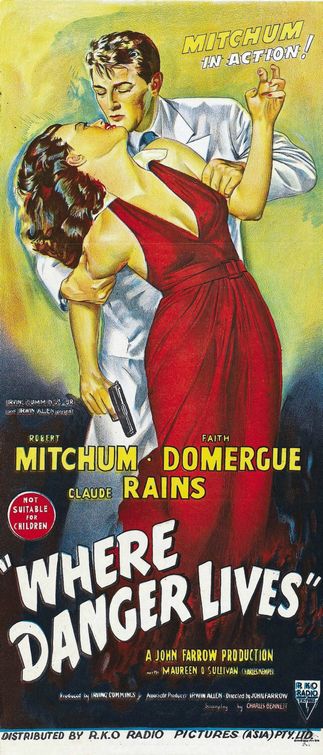 the movie poster: Where Danger Lives (1950) ver3