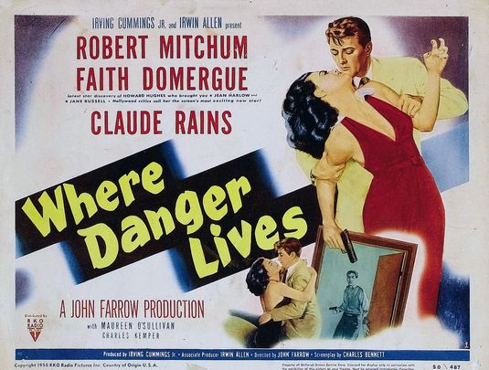 the movie poster: Where Danger Lives (1950) ver4