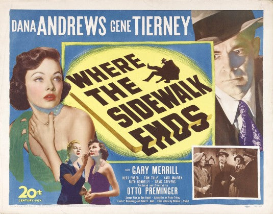 the movie poster: Where the Sidewalk Ends (1950) ver3
