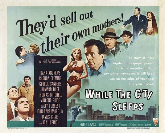 the movie poster: While the City Sleeps (1956) ver2
