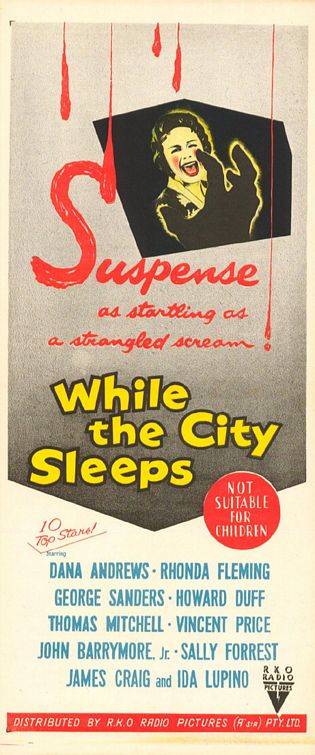 the movie poster: While the City Sleeps (1956) ver4