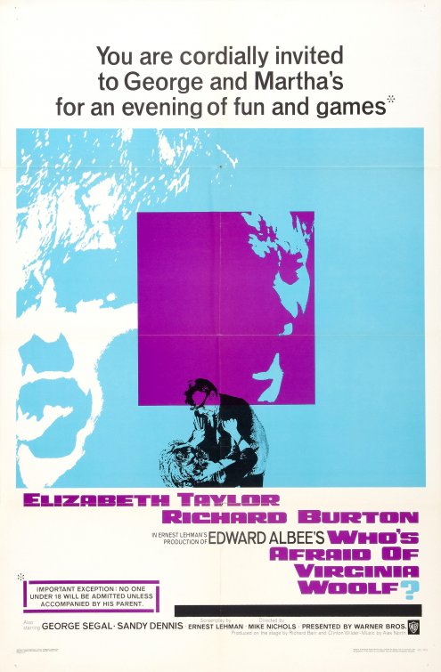 1000 piece jigsaw puzzle for the movie poster: Who's Afraid of Virginia Woolf? (1966)