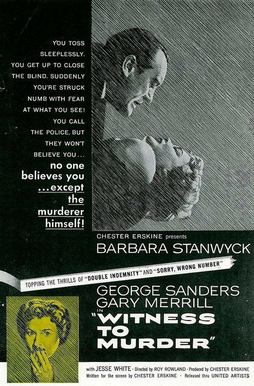 the movie poster: Witness to Murder (1954)