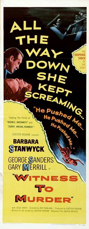 the movie poster: Witness to Murder (1954) ver2