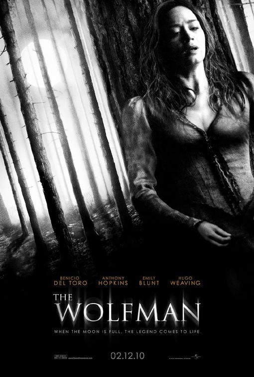 1000 piece jigsaw puzzle for the movie poster: The Wolfman (2010)