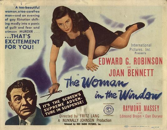 the movie poster: The Woman in the Window (1945) ver6