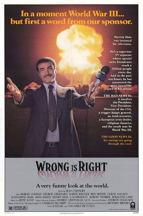 the movie poster: Wrong is Right (1982)